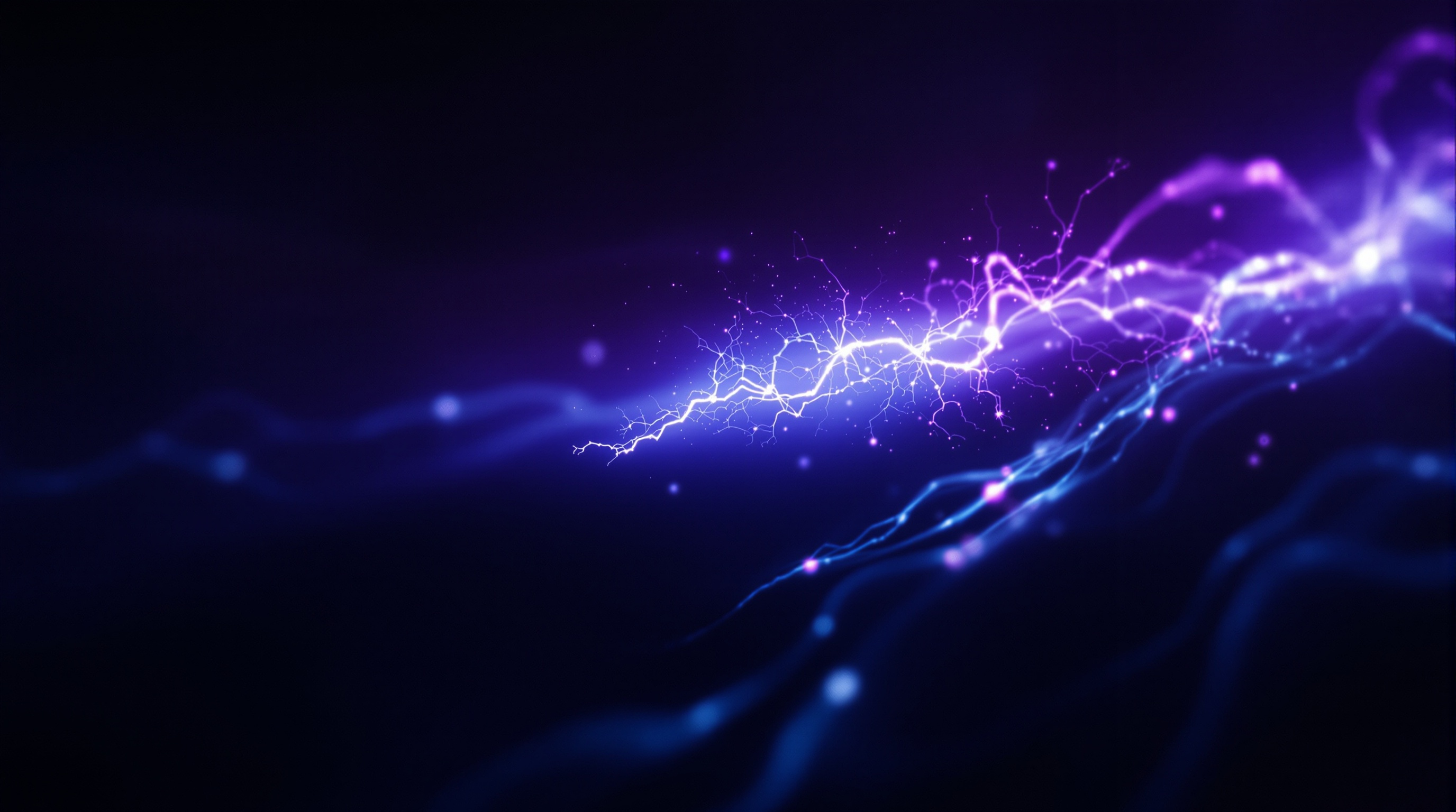 The action potential — a luminous electrical spike racing along a nerve fiber of light