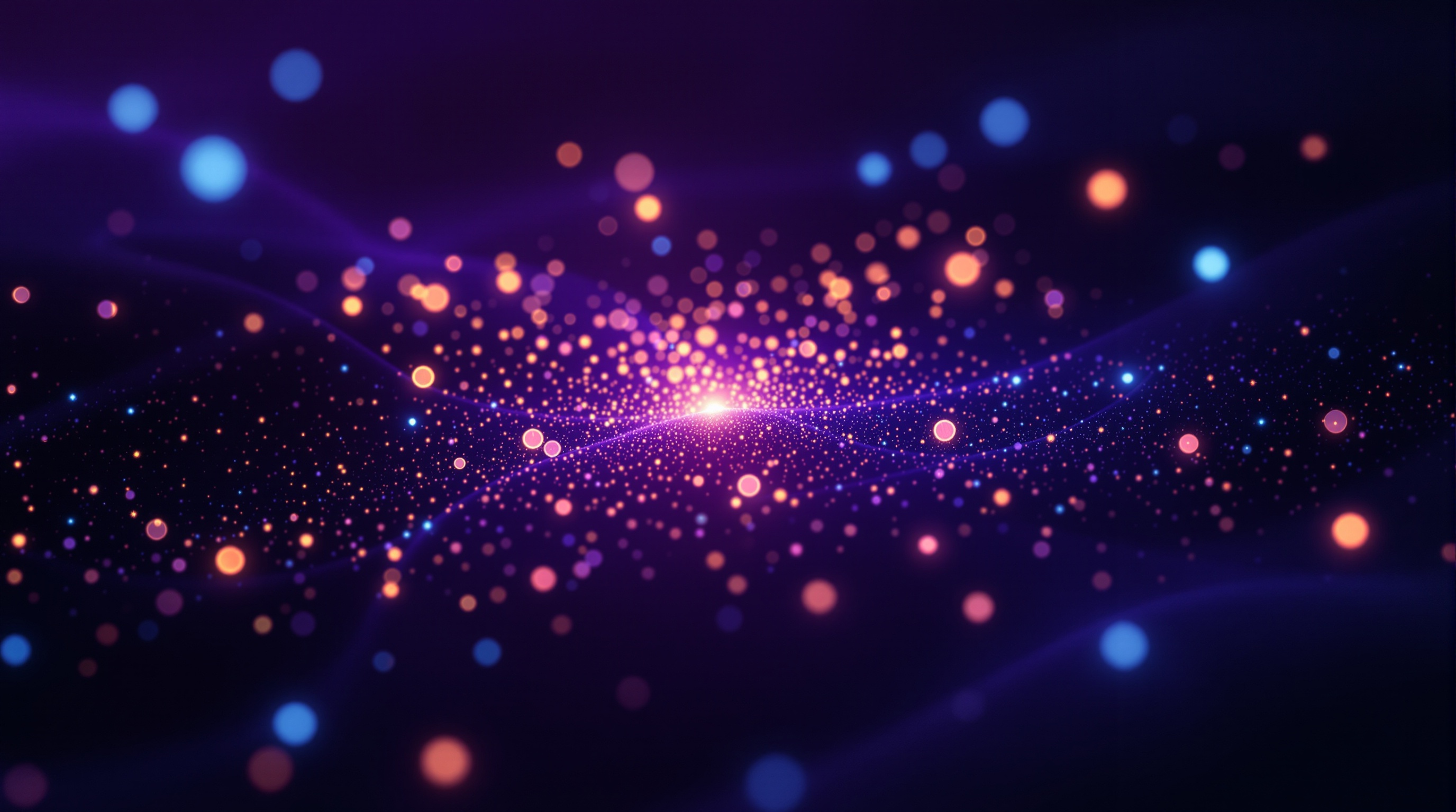 Apoptosis — a single cell of light dissolving cleanly into orderly luminous packets, quietly gathered by its neighbors