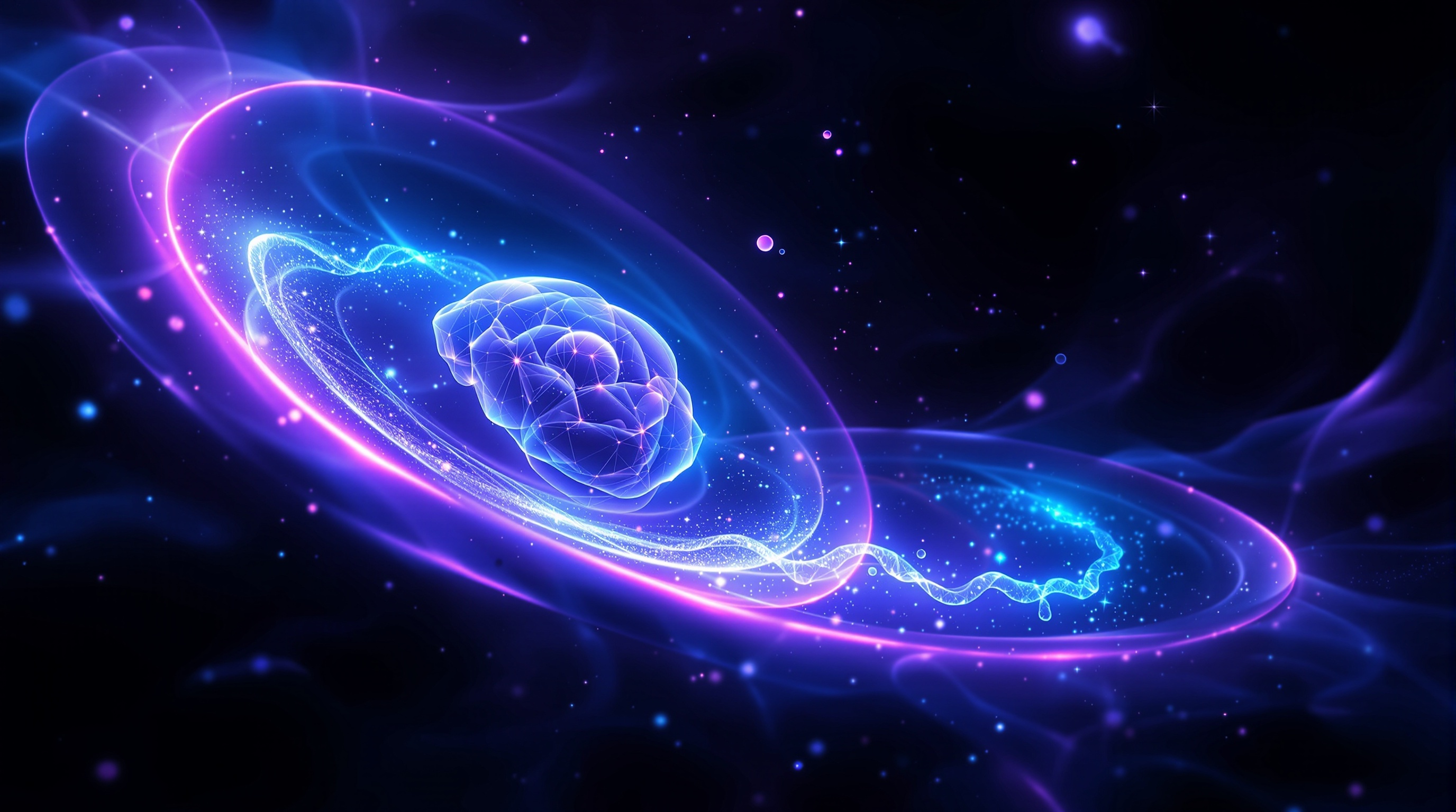 Autophagy — a luminous membrane engulfing worn-out cell parts for recycling inside a cell of light